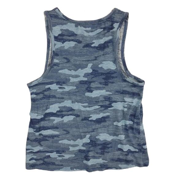 Lucky Brand California Women's L Blue Camo Scoop Neck Tank Top, Summer Beachy - Picture 2 of 4